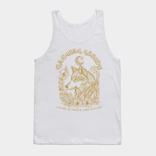 A wolf flowers and moon Tank Top